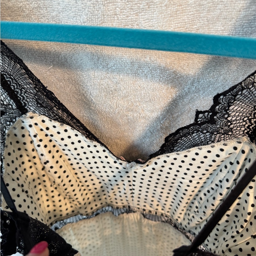 Soma Black and Pink Lace babydoll nightie with Vintage Charm - Picture 7 of 9